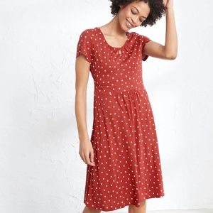Red dot Crebawthan Seasalt Cornwall dress